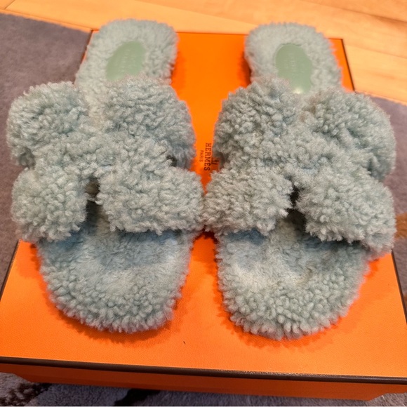 Hermes shearling light green oransđź’š - Picture 5 of 7